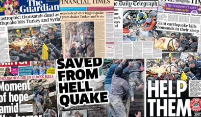 Türkiye’nin acısını birinci sayfalarından duyurdular! İngiliz gazeteden depremzedeler için yardım kampanyası